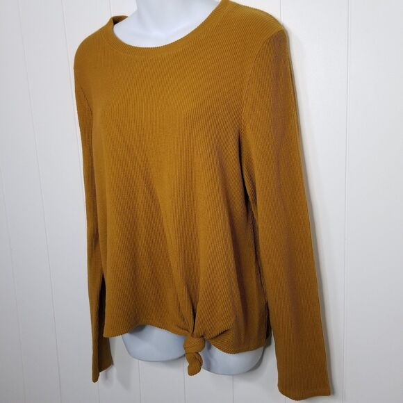 Madewell Top Size Medium Crewneck Front Tie Long Sleeve - Picture 3 of 8